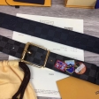 Louis Vuitton Alpes Story Damier Print 40mm Reversible Belt M0077S Gold