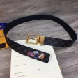 Louis Vuitton Alpes Story Damier Print 40mm Reversible Belt M0077S Gold