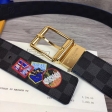 Louis Vuitton Alpes Story Damier Print 40mm Reversible Belt M0077S Gold