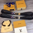 Louis Vuitton Alpes Story Damier Print 40mm Reversible Belt M0077S Gold
