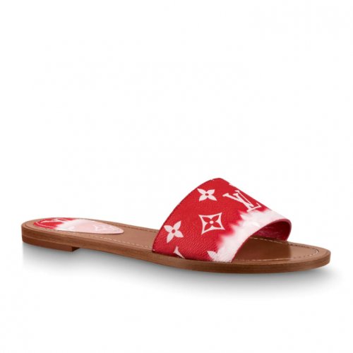 Louis Vuitton Monogram Giant Canvas LV Escale Lock It Flat Mule 1A7TN9 Rouge Red Louis Vuitton Monogram Giant Canvas LV Escale Lock It Flat Mule 1A7TN9 Rouge Red