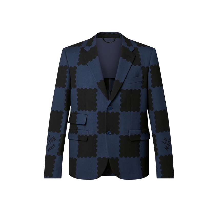 Louis Vuitton Damier Suit Jacket in Blue - Men - Ready-to-Wear 1A9GCW
