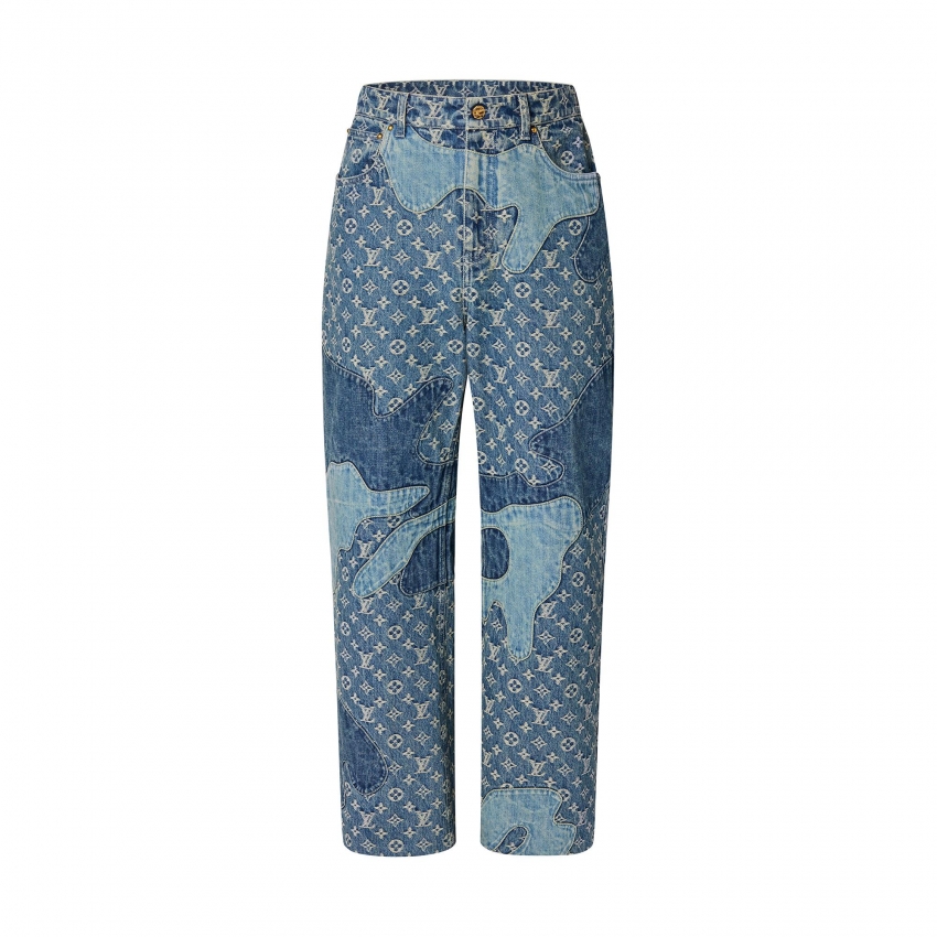 Louis Vuitton Monogram Patchwork Denim Pants in Blue - Men - Ready-to-Wear 1A9GGV