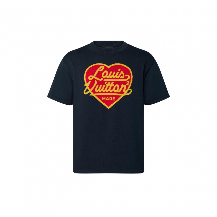 Louis Vuitton Intarsia Jacquard Heart Crewneck in Blue - Men - Ready-to-Wear 1A9GM3