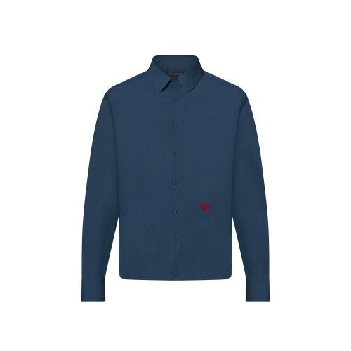 Louis Vuitton Embroidered Heart Long Sleeve Shirt in Blue - Men - Ready-to-Wear 1A9GSH