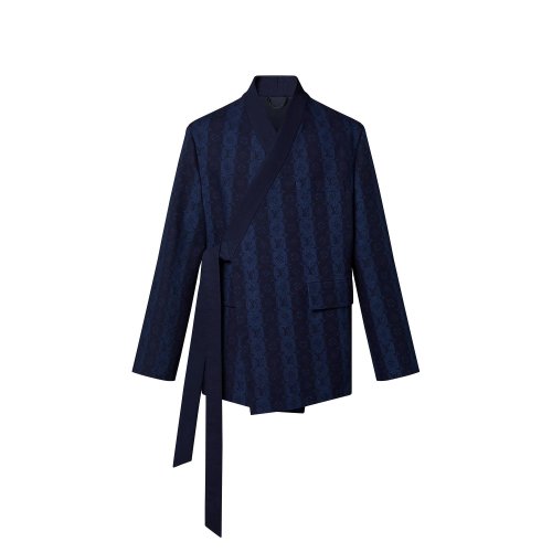 Louis Vuitton Monogram Trunkstripes Kimono Jacket in Blue - Men - Ready-to-Wear 1A9K25