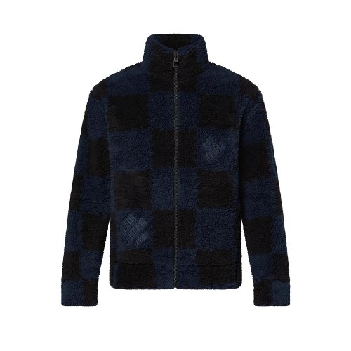 Louis Vuitton Jacquard Damier Fleece Blouson in Blue - Men - Ready-to-Wear 1A9M81