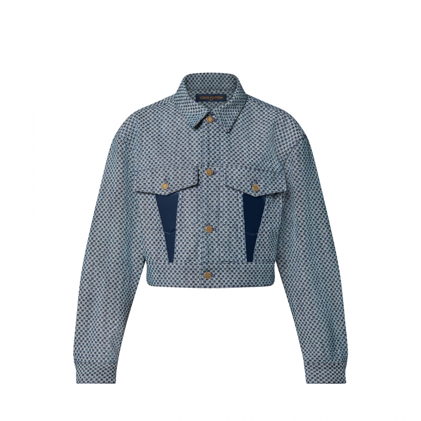 Louis Vuitton Mini Checkerboard Denim Jacket in Blue - Women - Ready-to-Wear 1A9M88