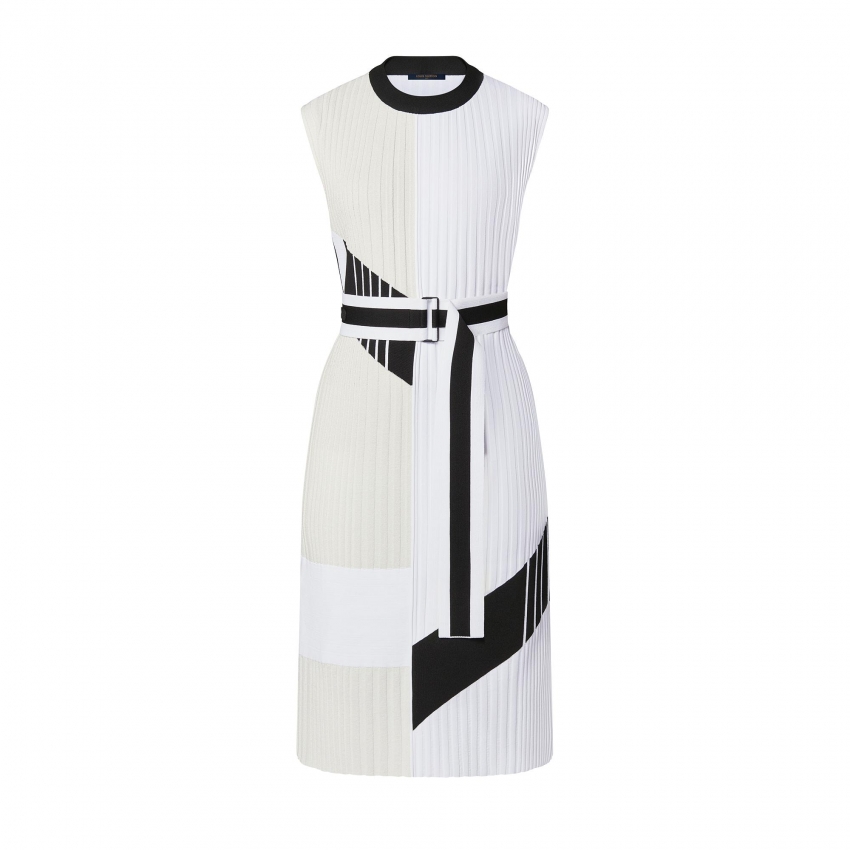 Louis Vuitton Color-Blocked Knit Dress in White - Women - Ready-to-Wear 1A9NNF