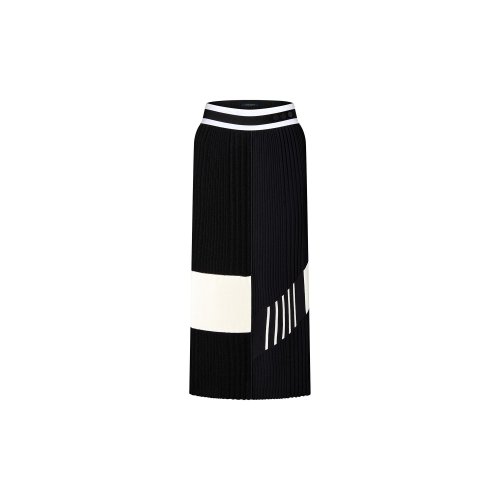 Louis Vuitton Color-Blocked Knit Midi Skirt in Black - Women - Ready-to-Wear 1A9NNM