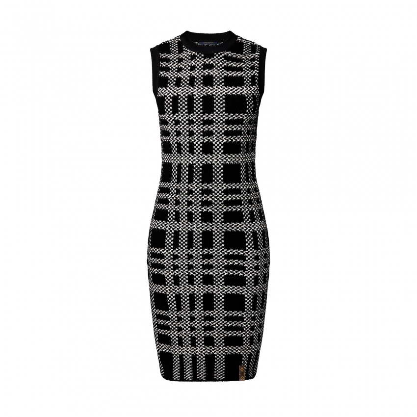 Louis Vuitton Graphic Knit Mini Dress in Black - Women - Ready-to-Wear 1A9NPD
