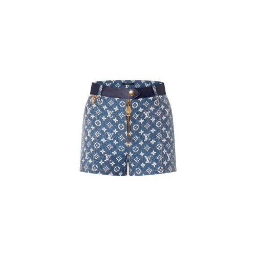 Louis Vuitton Monogram Jacquard Denim Mini Shorts in Blue - New - For Women 1A9NXA