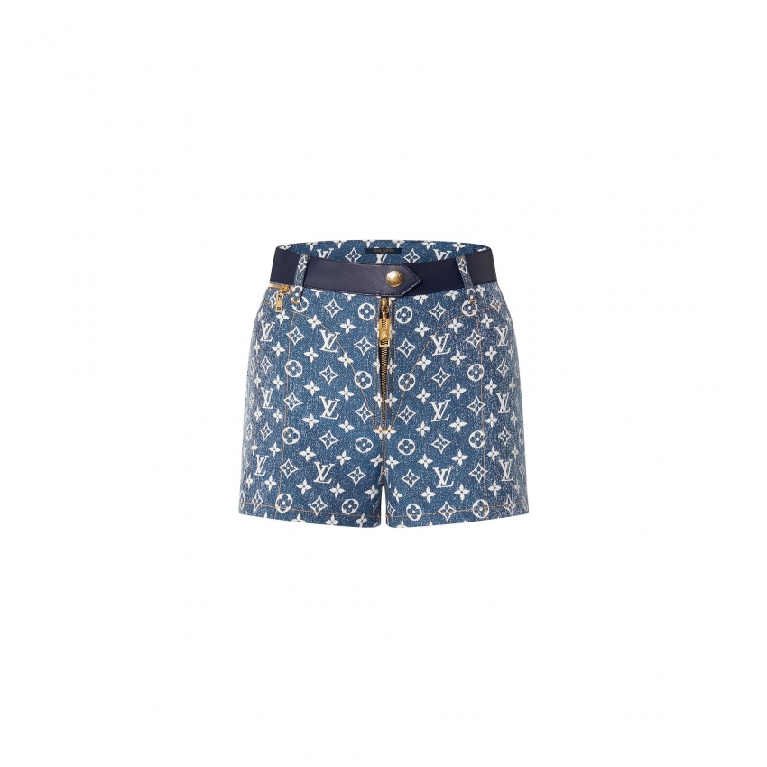 Louis Vuitton Monogram Jacquard Denim Mini Shorts in Blue - New - For Women 1A9NXA