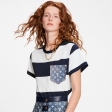 Louis Vuitton Striped Monogram Pocket T-Shirt in Blue - Women - Ready-to-Wear 1A9NZ1