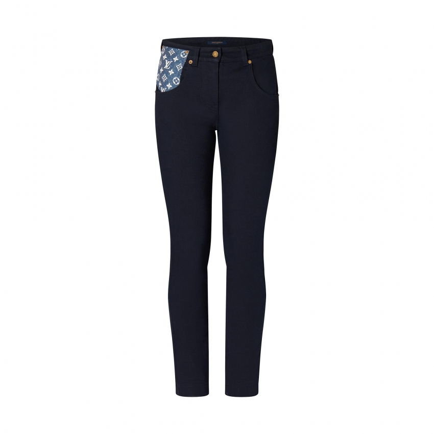Louis Vuitton Monogram Pocket Skinny Jeans in Blue - Women - Ready-to-Wear 1A9QSI