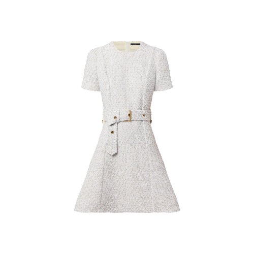 Louis Vuitton Lurex Tweed Belted Skater Dress - Women - Ready-to-Wear 1AAAFP