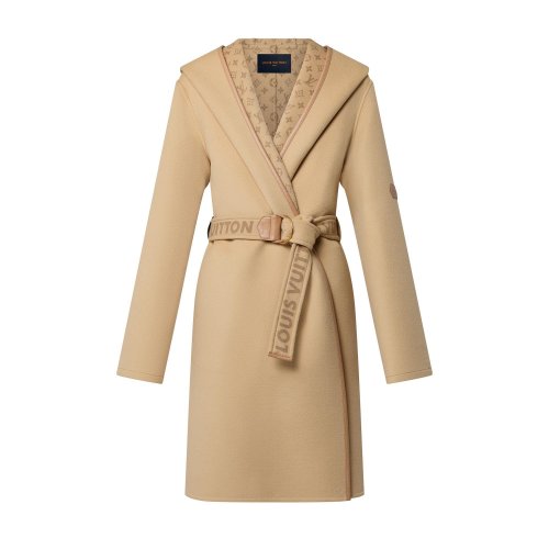Louis Vuitton Signature Double Face Hooded Wrap Coat - Women - Ready-to-Wear 1AAASI Savane