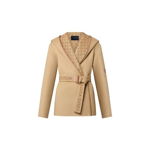 Louis Vuitton Signature Double Face Short Wrap Coat - Women - Ready-to-Wear 1AAAWD Savane