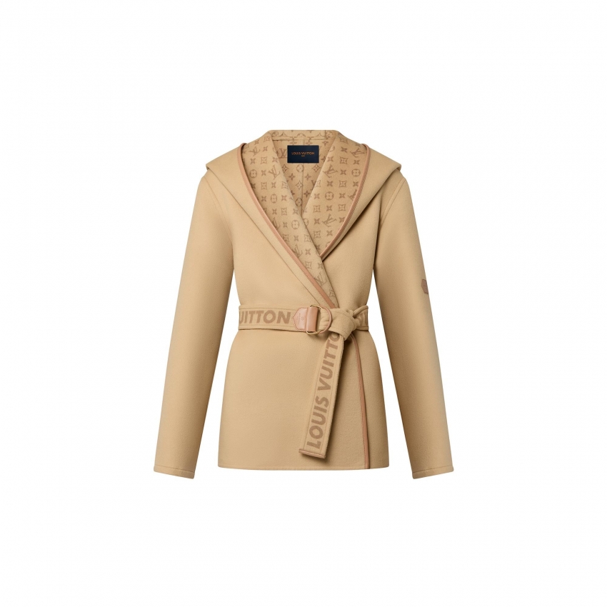 Louis Vuitton Signature Double Face Short Wrap Coat - Women - Ready-to-Wear 1AAAWD Savane
