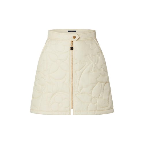 Louis Vuitton Quilted Monogram Mini Skirt - Women - Ready-to-Wear 1AAKEE Egg Shell