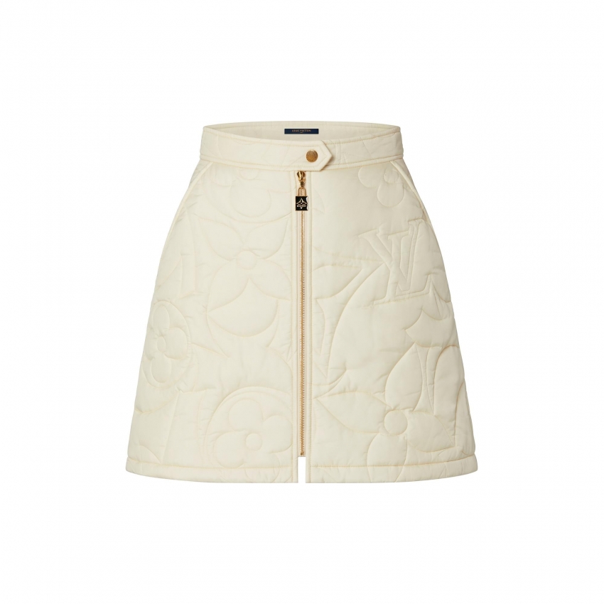 Louis Vuitton Quilted Monogram Mini Skirt - Women - Ready-to-Wear 1AAKEE Egg Shell