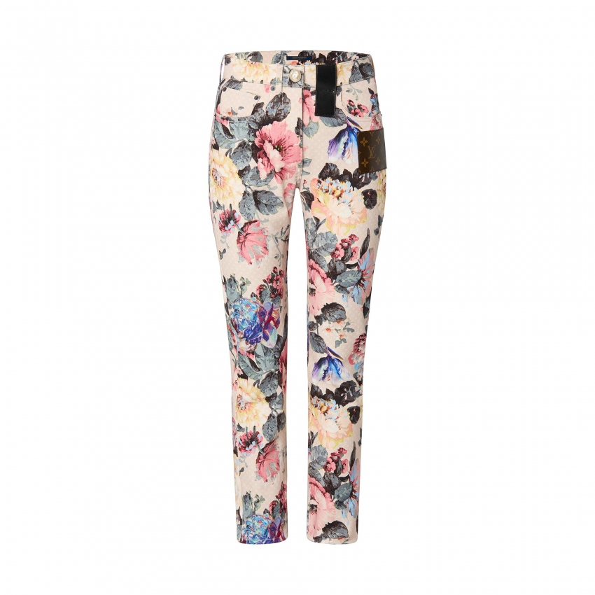 Louis Vuitton Vintage Flower Straight-Cut Jeans - Women - Ready-to-Wear 1AALDZ