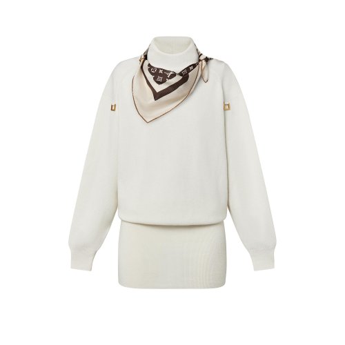 Louis Vuitton D-Ring Trompe L’Oeil Sweater Dress - Women - Ready-to-Wear 1AALIT Milk White