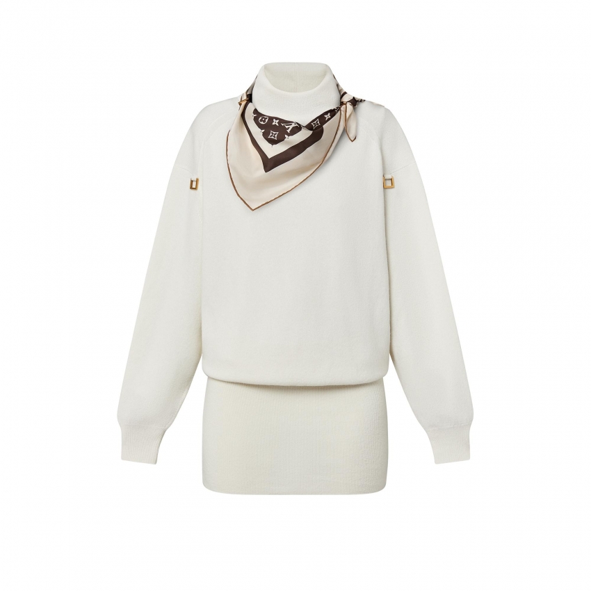 Louis Vuitton D-Ring Trompe L’Oeil Sweater Dress - Women - Ready-to-Wear 1AALIT Milk White
