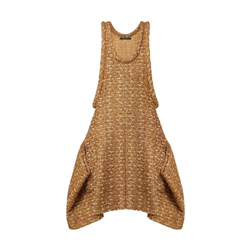 Louis Vuitton Gold Tweed T Dress - Women - Ready-to-Wear 1AAMO2 Louis Vuitton Gold Tweed T Dress - Women - Ready-to-Wear 1AAMO2