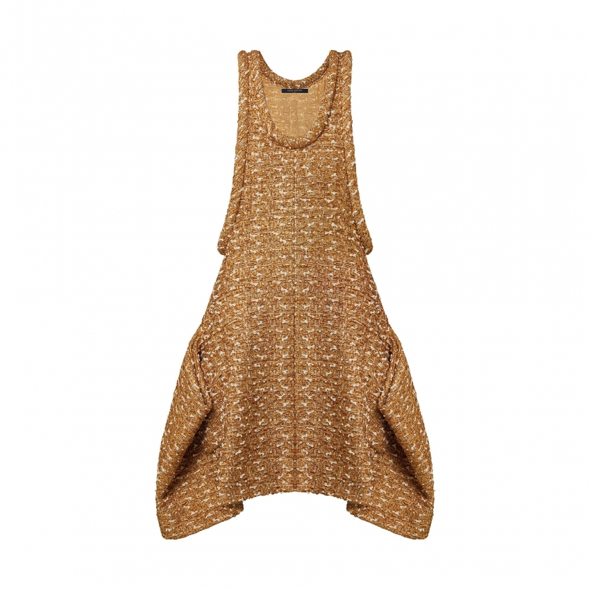Louis Vuitton Gold Tweed T Dress - Women - Ready-to-Wear 1AAMO2