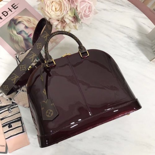 Louis Vuitton Mirroir Patent Leather Alma PM M54395 Purple Louis Vuitton Mirroir Patent Leather Alma PM M54395 Purple