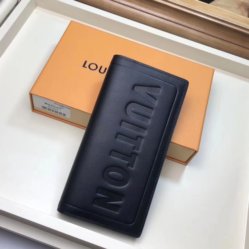 Louis Vuitton Dark Infinity Leather Brazza Wallet M63256 Noir