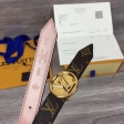 Louis Vuitton Monogram LV Circle 20MM Reversible Belt M0083V Rose Ballerine