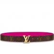 Louis Vuitton Monogram Giant Canvas LV Escale Initiales 30mm Reversible Belt M0256U Pink
