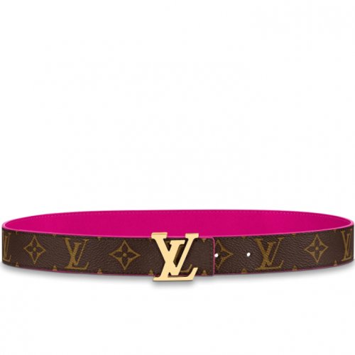 Louis Vuitton Monogram Giant Canvas LV Escale Initiales 30mm Reversible Belt M0256U Pink Louis Vuitton Monogram Giant Canvas LV Escale Initiales 30mm Reversible Belt M0256U Pink