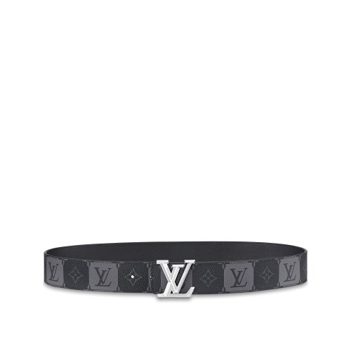 Louis Vuitton LV Pyramide Stripes 40MM Reversible Belt Monogram Eclipse Canvas in Grey - Men - Accessories M0469T