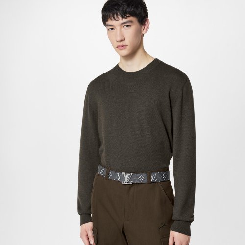 Louis Vuitton LV Initiales 40MM Reversible Belt Monogram Eclipse Canvas - Men - Accessories M0636V