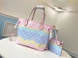 Louis Vuitton Monogram Giant Canvas LV Escale Neverfull MM Tote Bag M45270 Pastel Pink