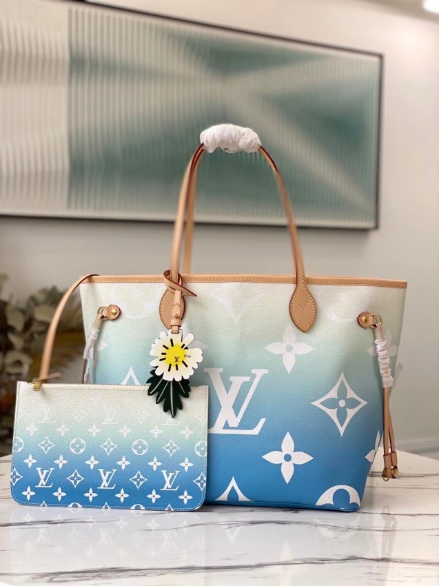 Louis Vuitton Neverfull MM Autres Toiles Monogram in Blue - Handbags M45678