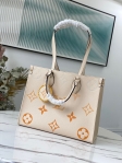 Louis Vuitton OnTheGo MM Monogram Empreinte Leather in Beige - Handbags M45717