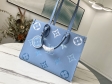Louis Vuitton OnTheGo MM Monogram Empreinte Leather in Blue - Handbags M45718