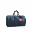 Louis Vuitton Keepall Bandoulière 50 Other Leathers in Blue - Art Of Living - Trunks and Travel M45975