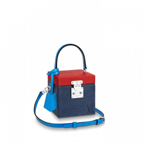 Louis Vuitton Epi Leather Cowhide Bleecker Box M52466 Indigo/Coquelicot Red Louis Vuitton Epi Leather Cowhide Bleecker Box M52466 Indigo/Coquelicot Red