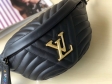 Louis Vuitton Smooth Calf Leather New Wave Bum Bag M53750 Black Noir