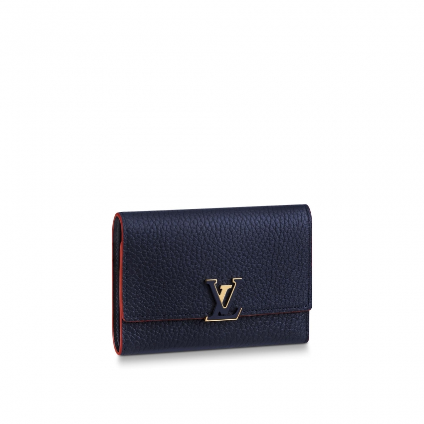 Louis Vuitton Capucines Compact Wallet Taurillon Leather in Blue - Women - Small Leather Goods M63741