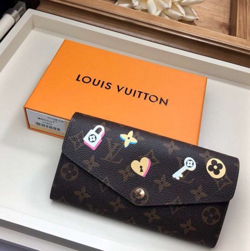 Louis Vuitton Monogram Love Lock Sarah Wallet M64117 Pivoine Pink Louis Vuitton Monogram Love Lock Sarah Wallet M64117 Pivoine Pink