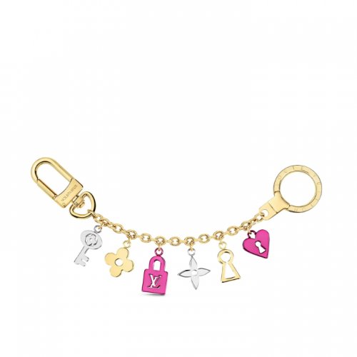 Louis Vuitton Love Lock Heart and Keys chain bag charm and key holder M67437 Louis Vuitton Love Lock Heart and Keys chain bag charm and key holder M67437