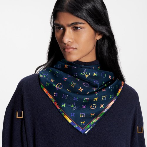 Louis Vuitton LV Garden Square 90 - Women - Accessories M77917 Bleu Marine