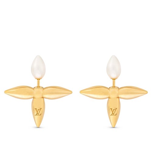 Louis Vuitton Louisette Stud Earrings in Gold - Women - Accessories M80267
