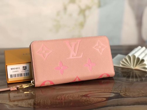 Louis Vuitton Zippy Wallet Monogram Empreinte Leather in Rose - Small Leather Goods M80403